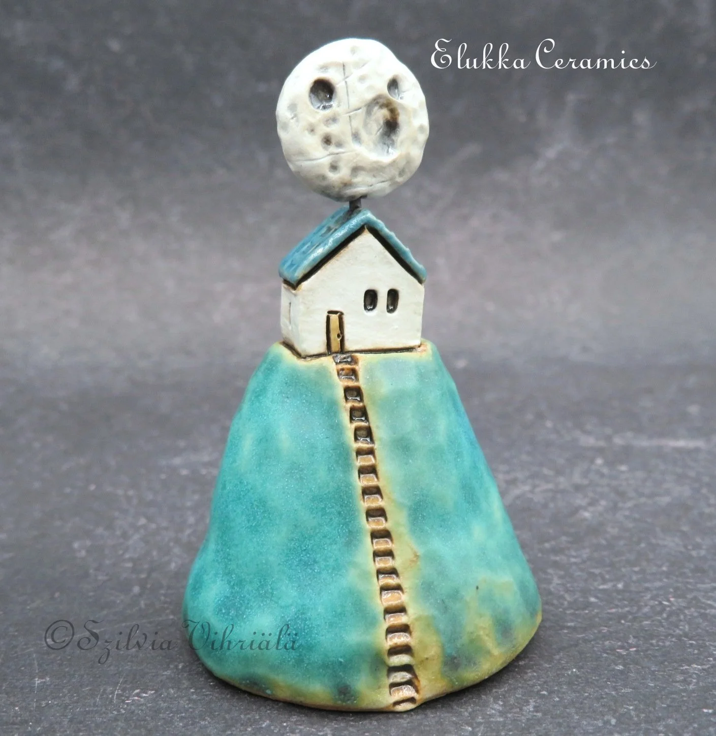 Hilltop Cottage™...Tiny Ceramic Ceramic Sculpture by elukka