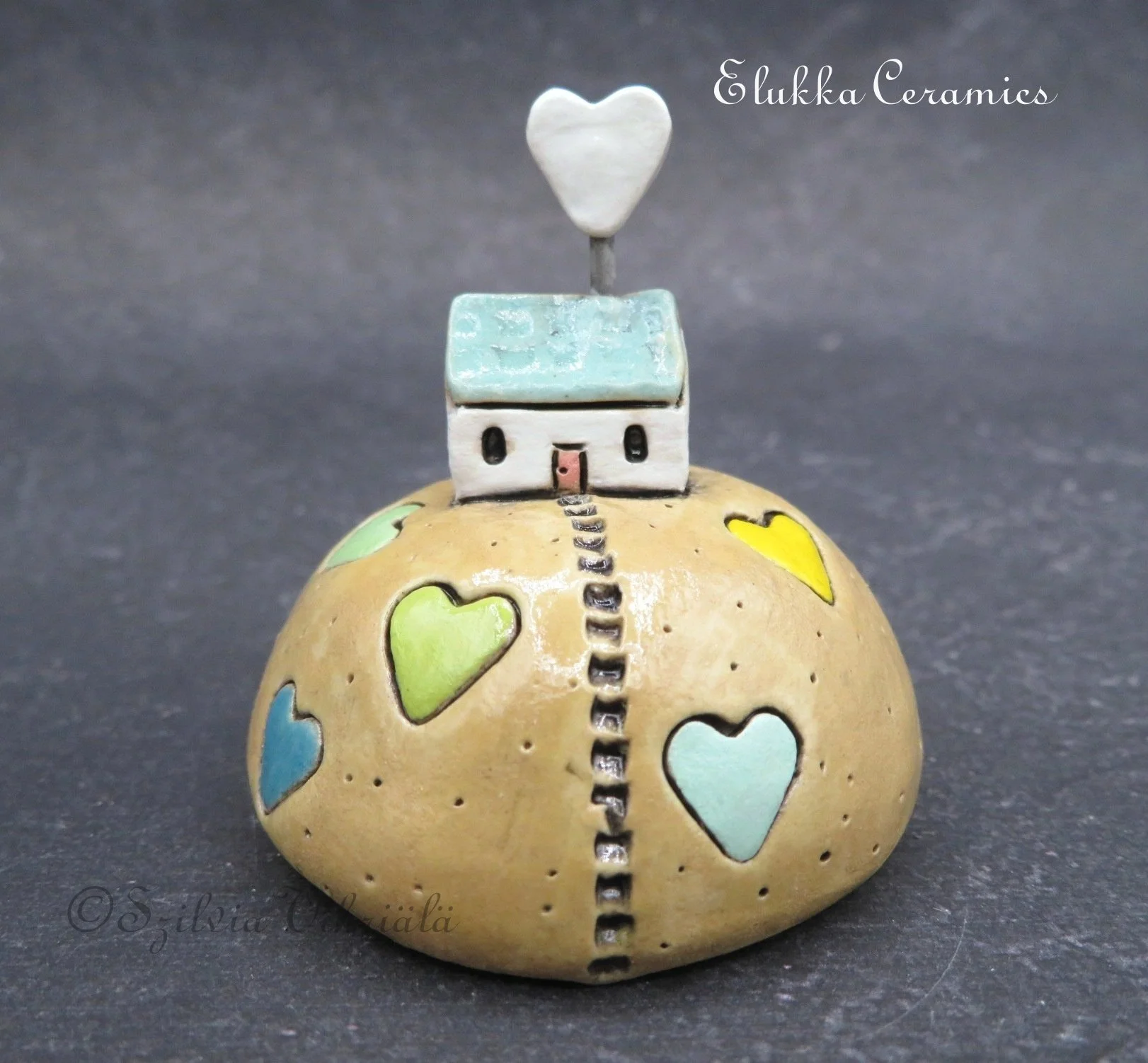 Hilltop Cottage™...Tiny Ceramic Ceramic Sculpture by elukka