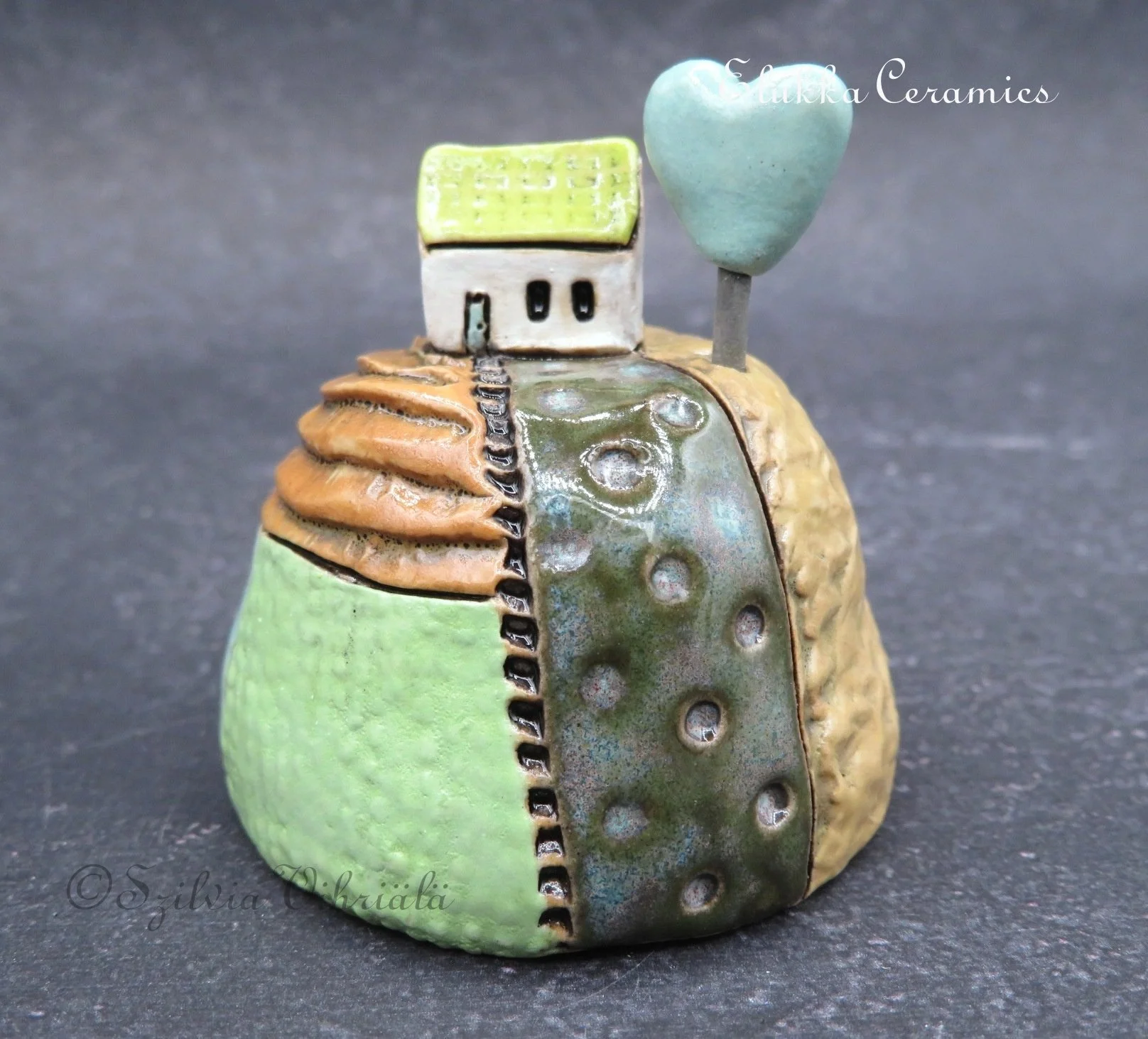 Hilltop Cottage™...Tiny Ceramic Ceramic Sculpture by elukka