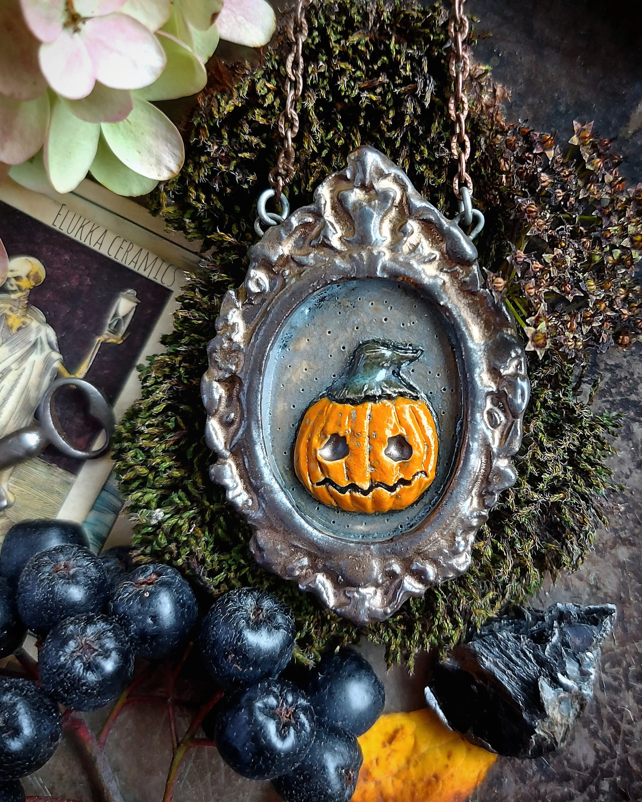 Curiosity Frame #6...Miniature Pumpkin Wall Hanging