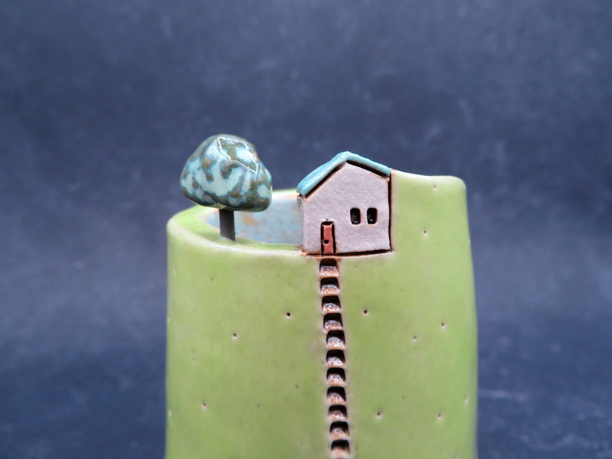 Hilltop Cottage Vase™...Stoneware Bud Vase...Elm Tree Cottage