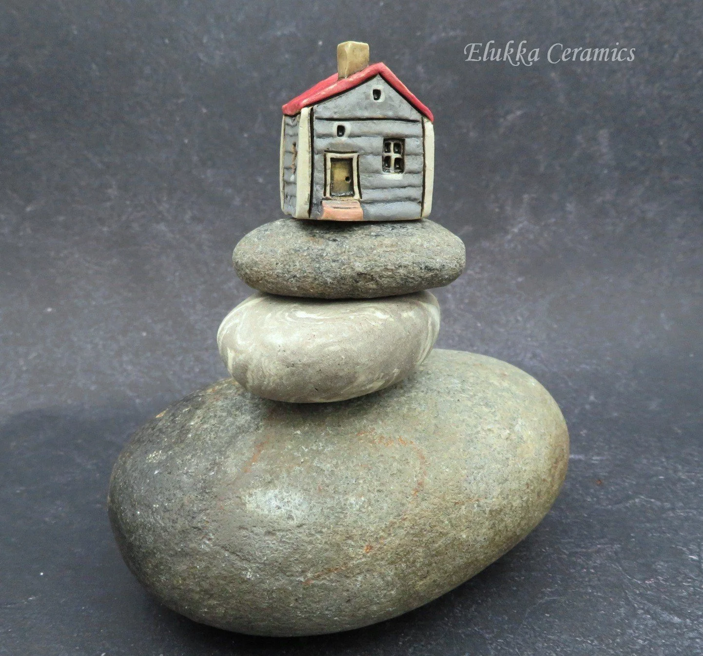 NEW Pocket Cabin™ series by elukka...Collectible Miniature House...Grey Mountain Cabin