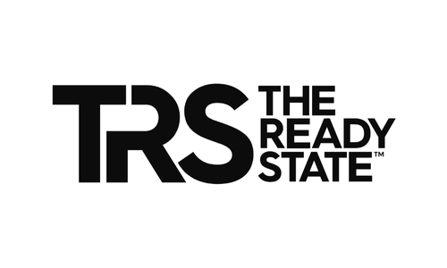 TRS The Ready State logo in black and white.