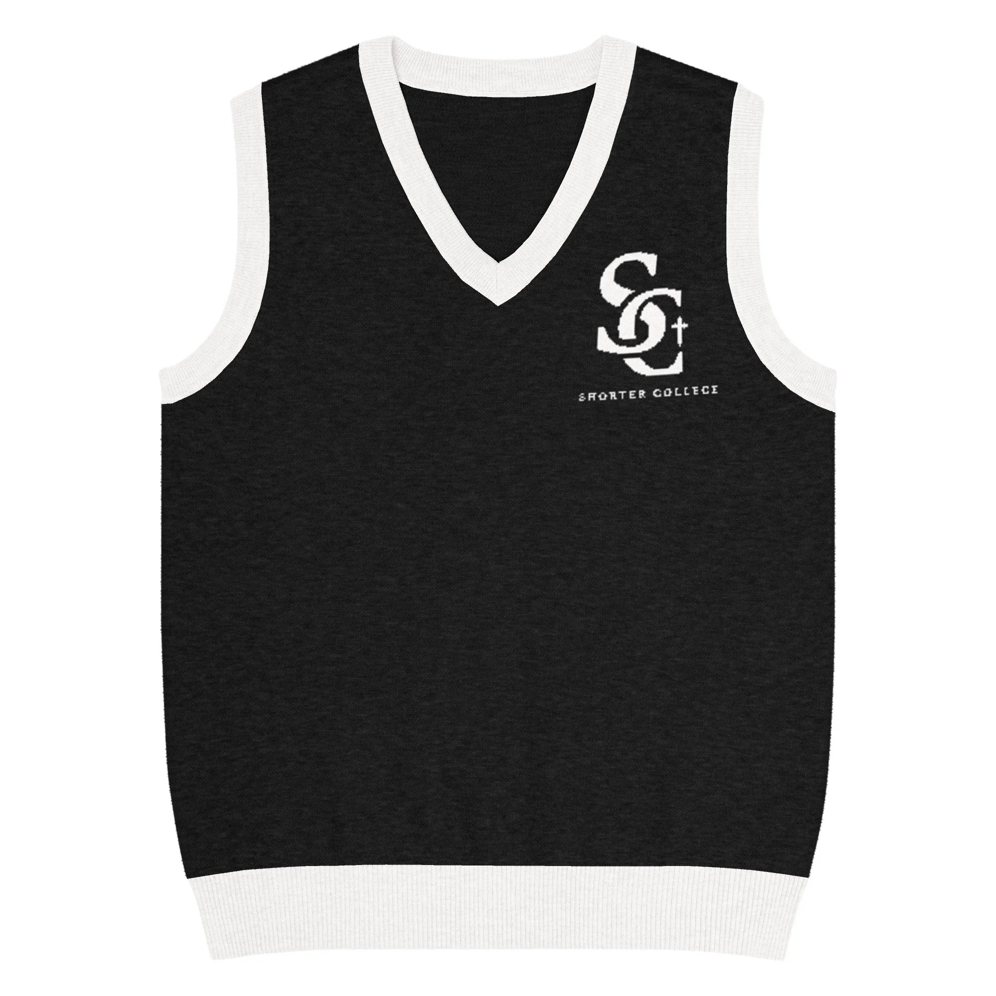 Black Shorter Knit V-neck vest