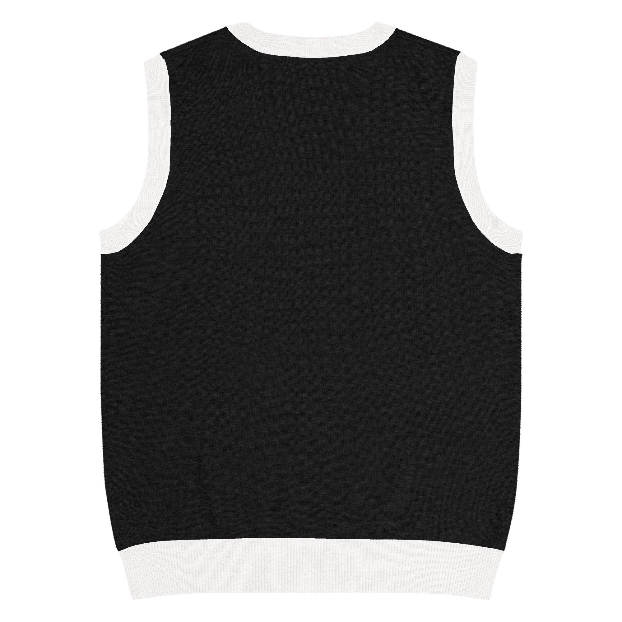 Black Shorter Knit V-neck vest