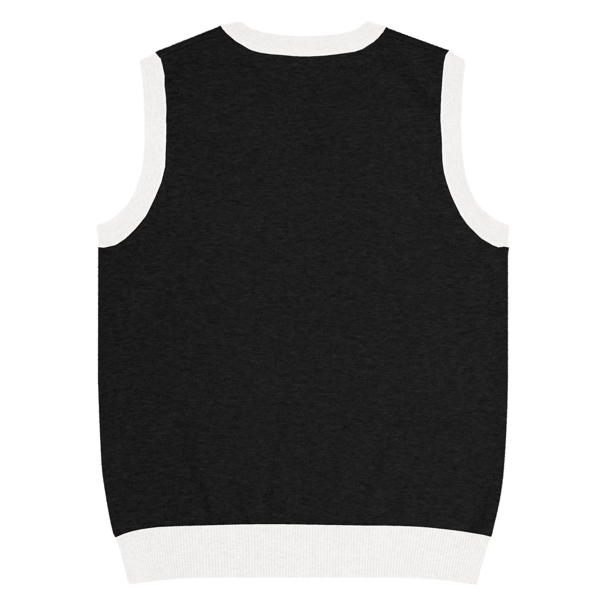 Black Shorter Knit V-neck vest