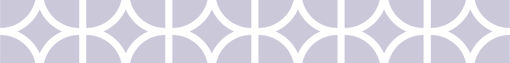 Close-up of a geometric pattern with black curved lines forming a repeating circular design on a light purple background.