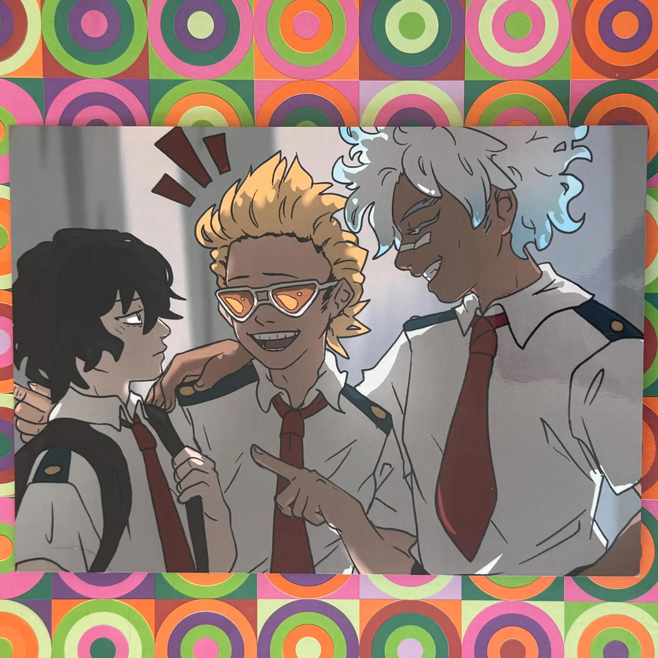 A5 Glossy Art Print My Hero Shirakumo Aizawa Present Mic Rooftop Trio 3baka