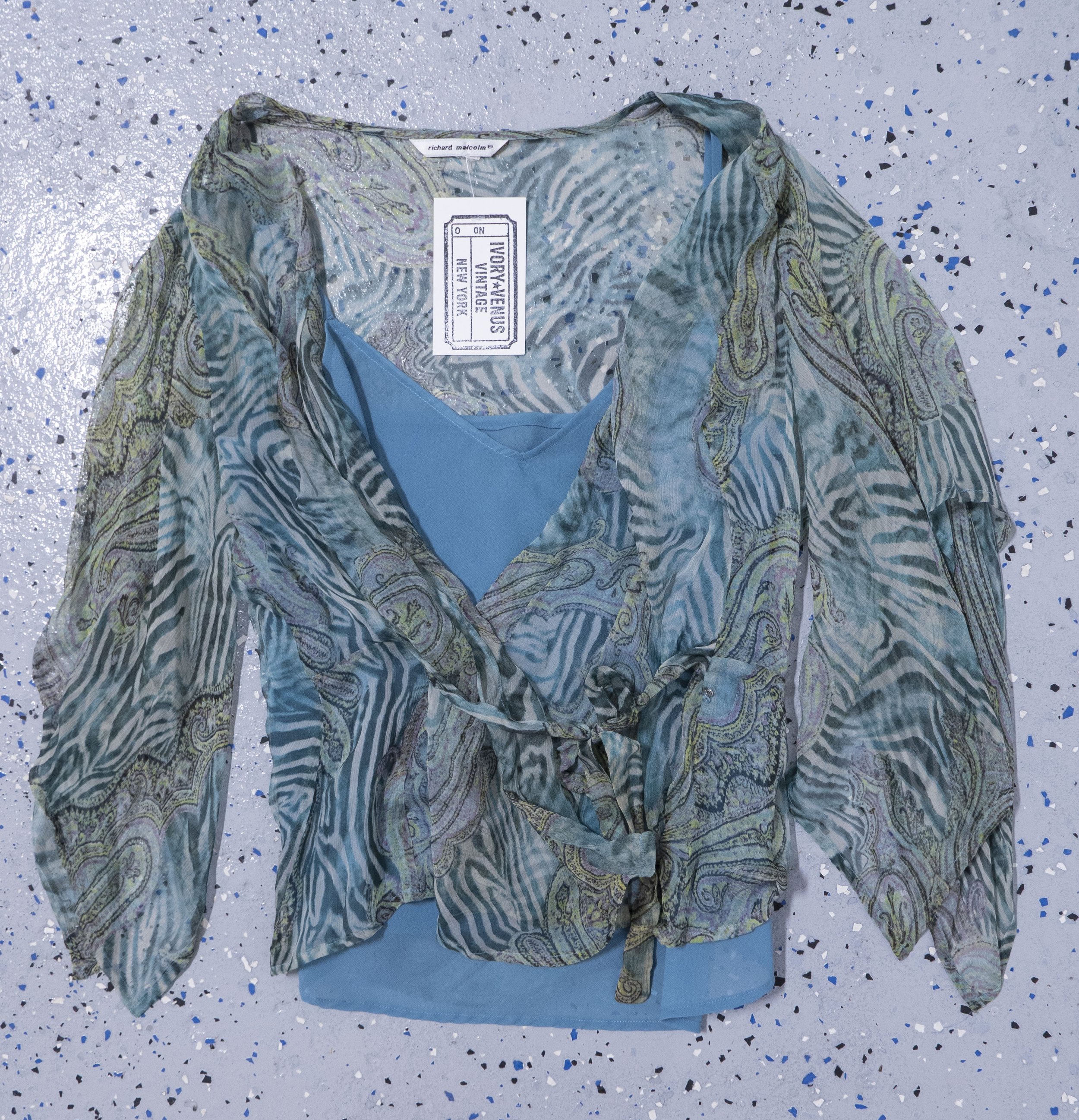 Sheer Paisley Wrap Top