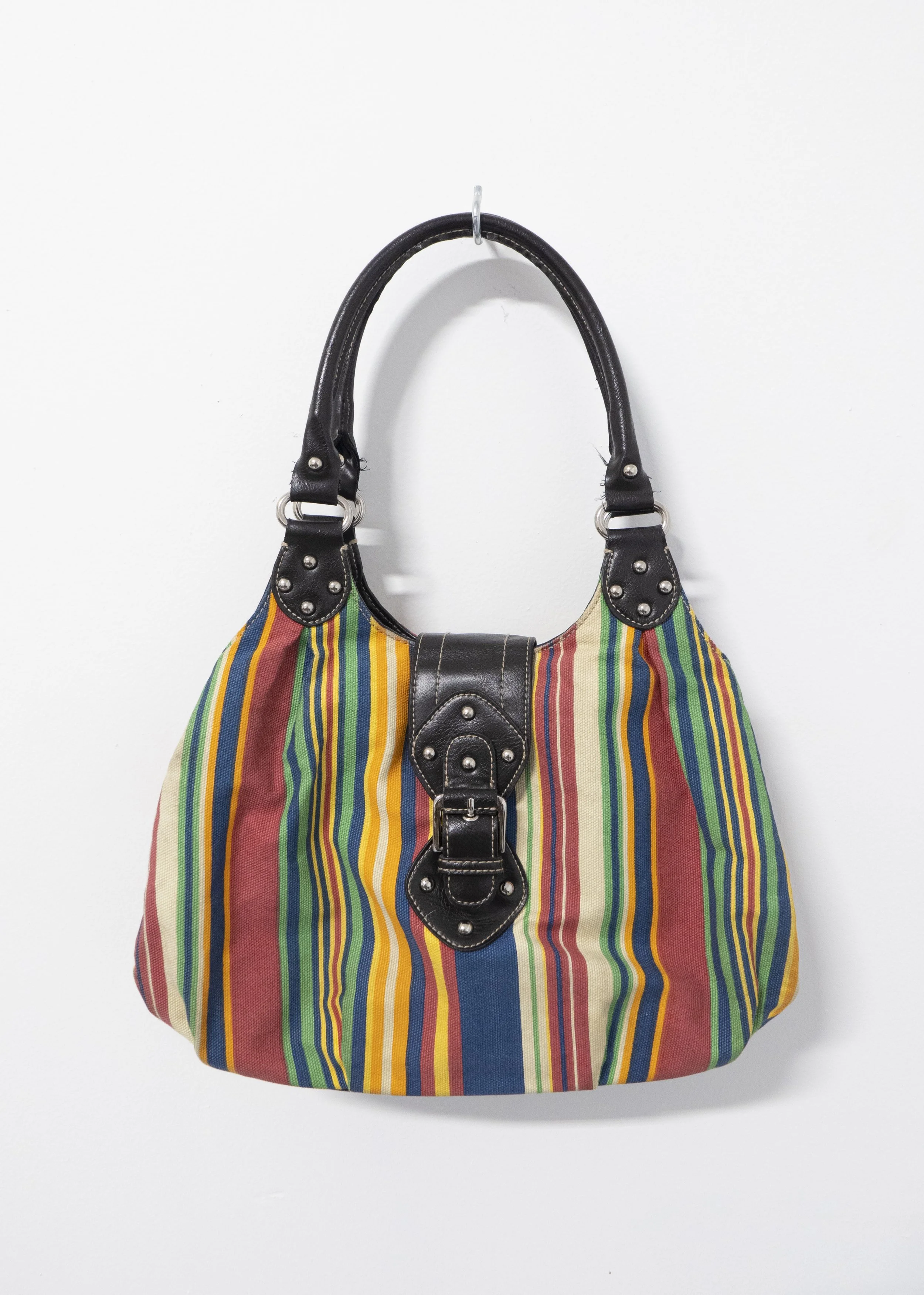 Multicolor striped shoulder bag