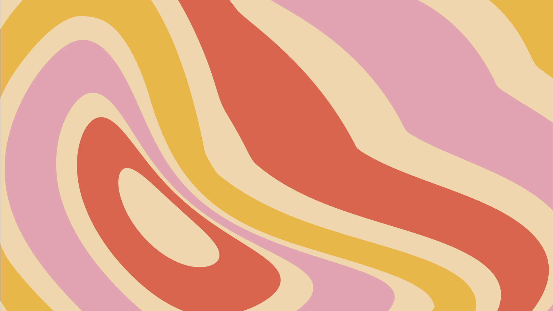 Abstract flowing bands of mustard, coral, pink, and cream, symbolizing movement, integration, and emotional change.