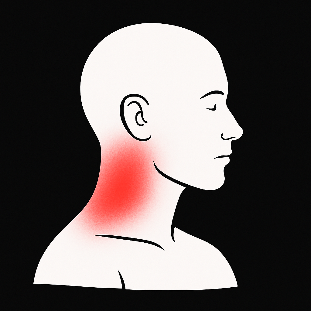 a picture of a head and neck with emphasis over the cervical region