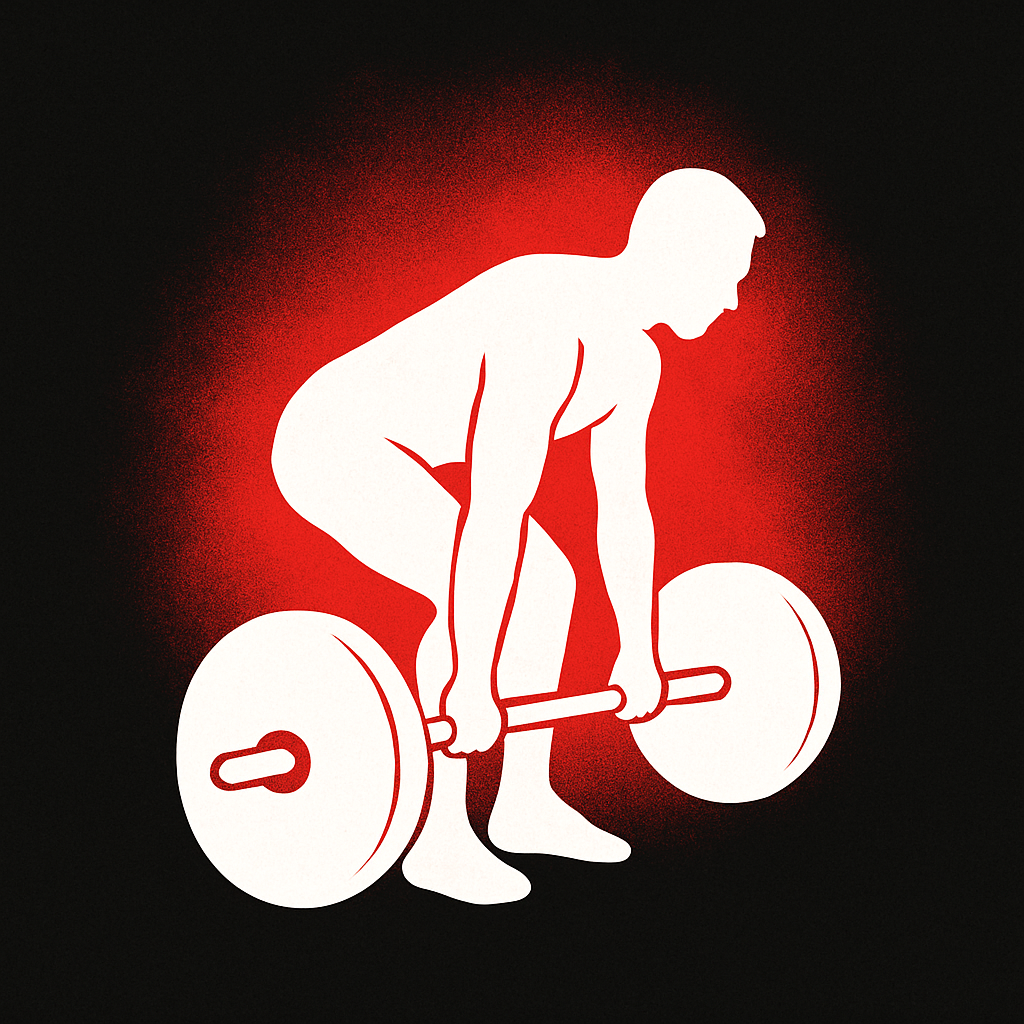 minimal image of a person deadlifting