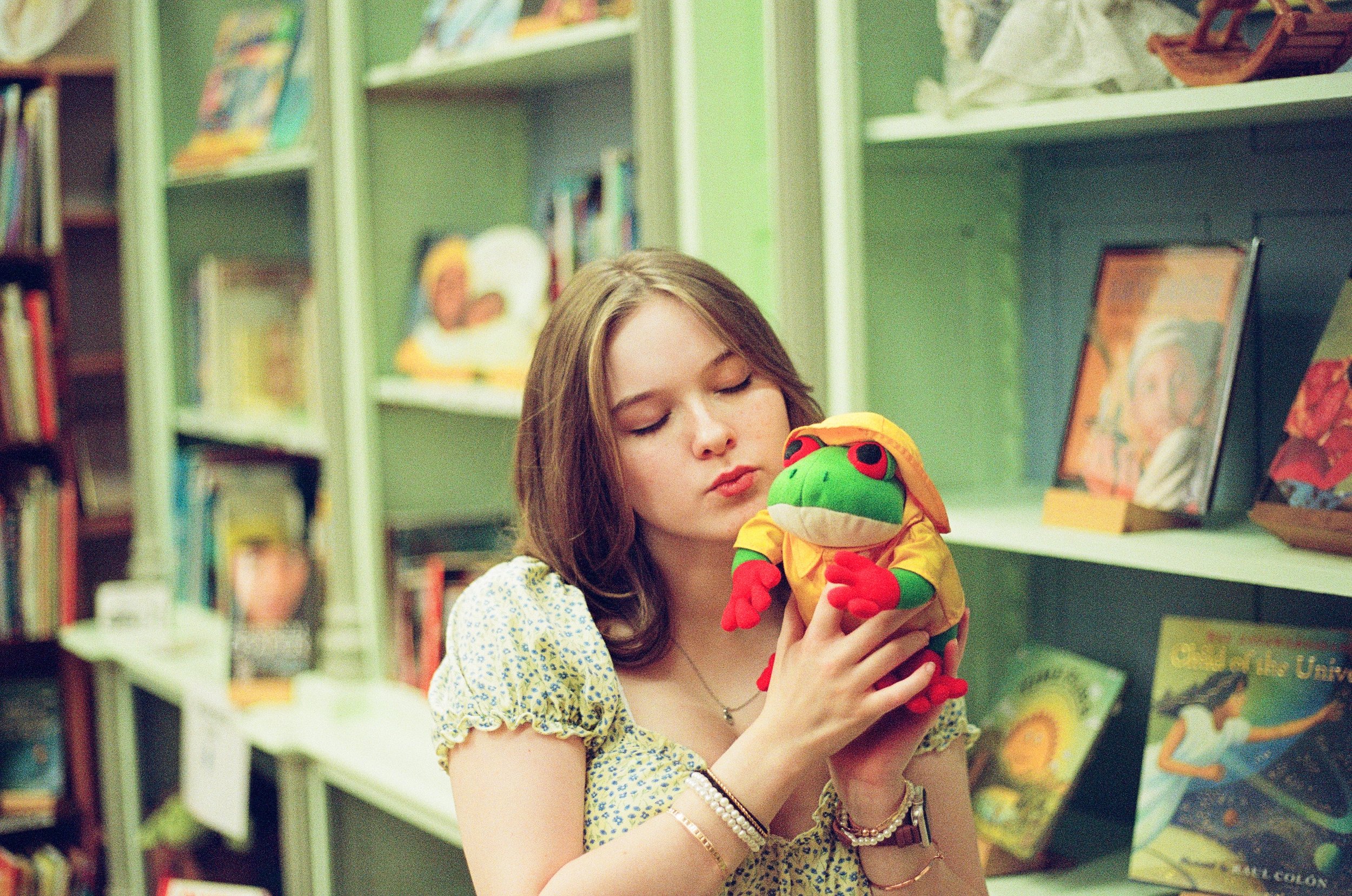 A friend takes a break during her photoshoot.