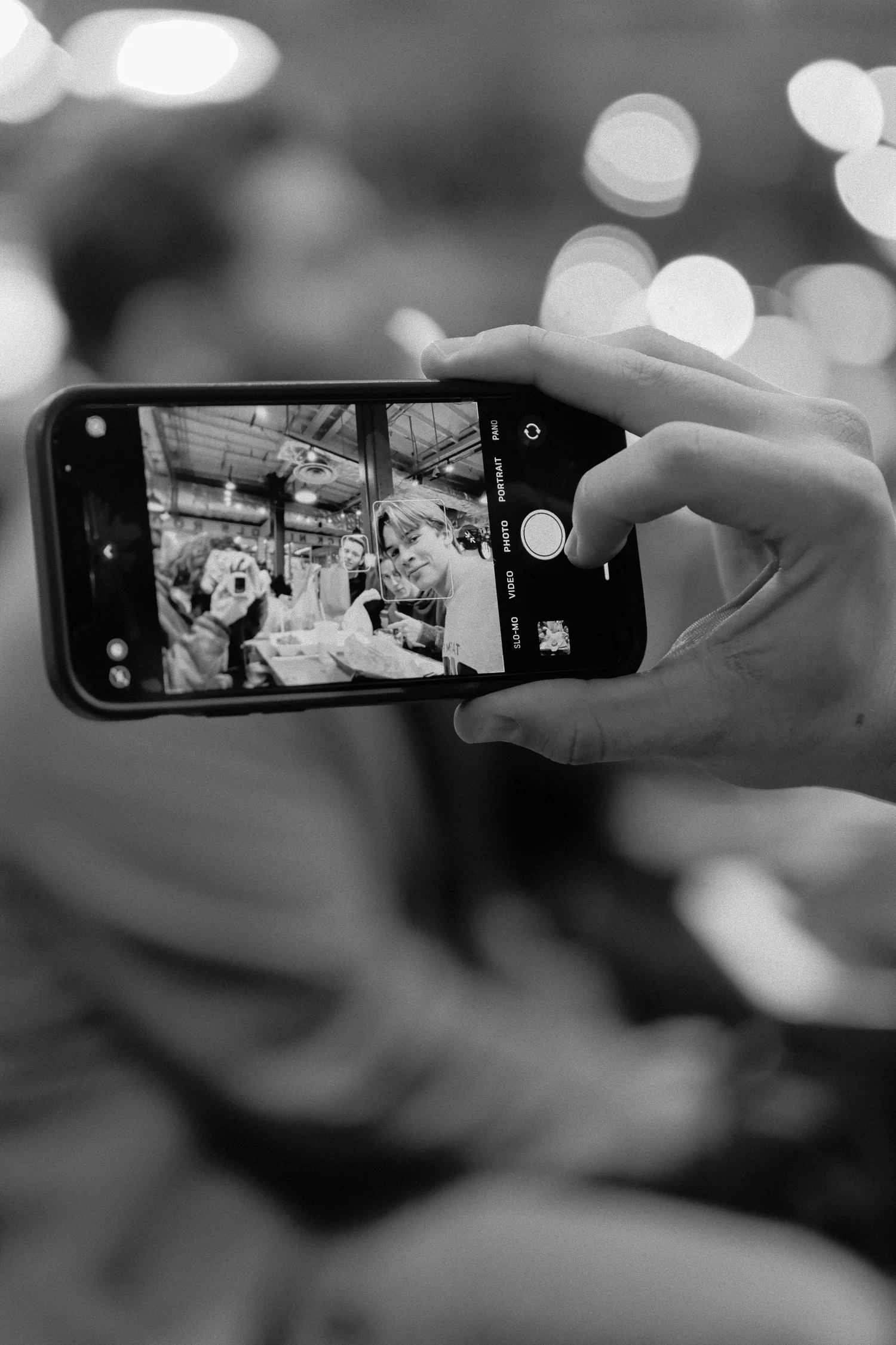 A selfie in a food court on a model U.N. trip.