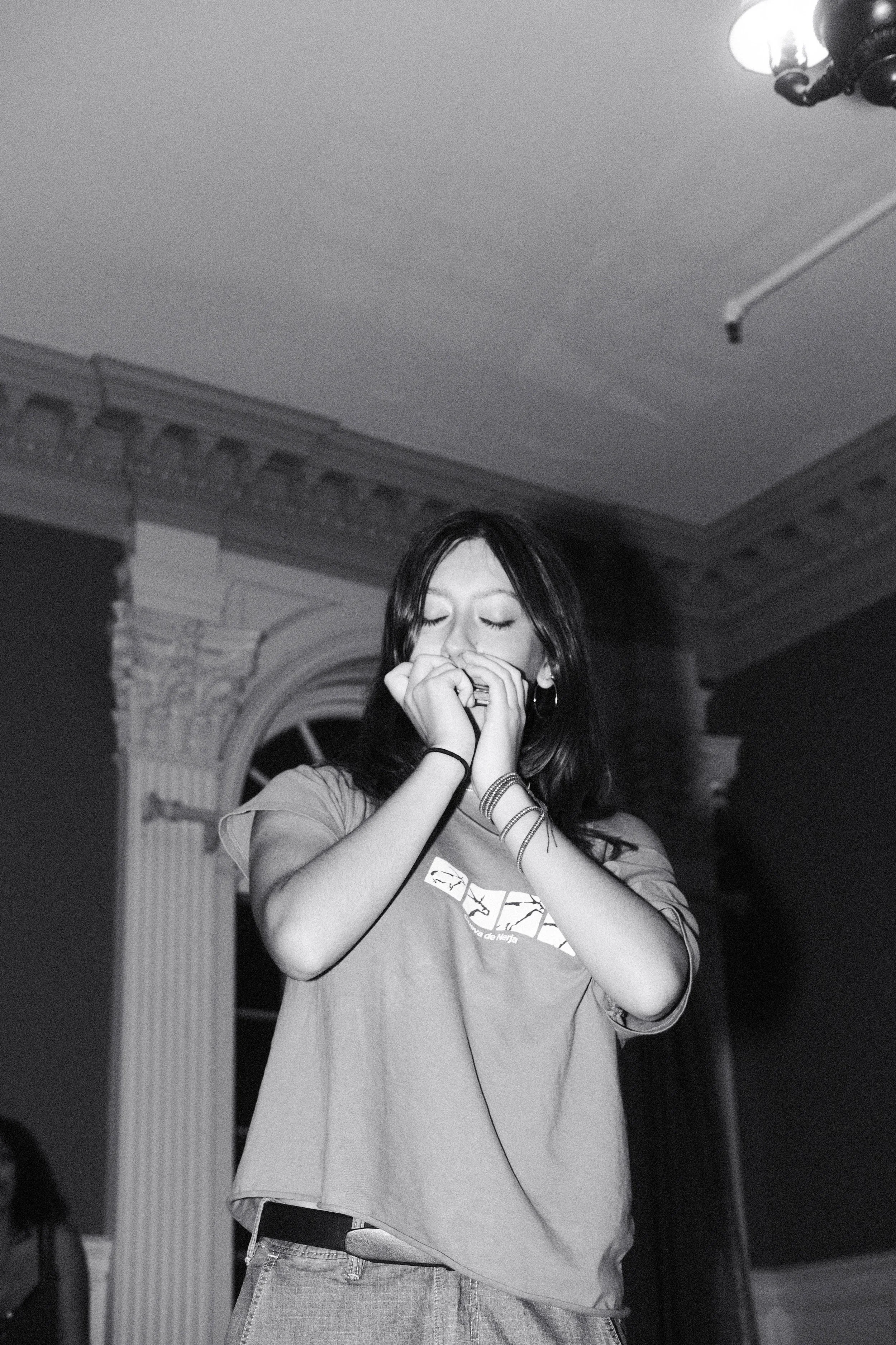 Harmonica player at a Vassar Student Music jam.