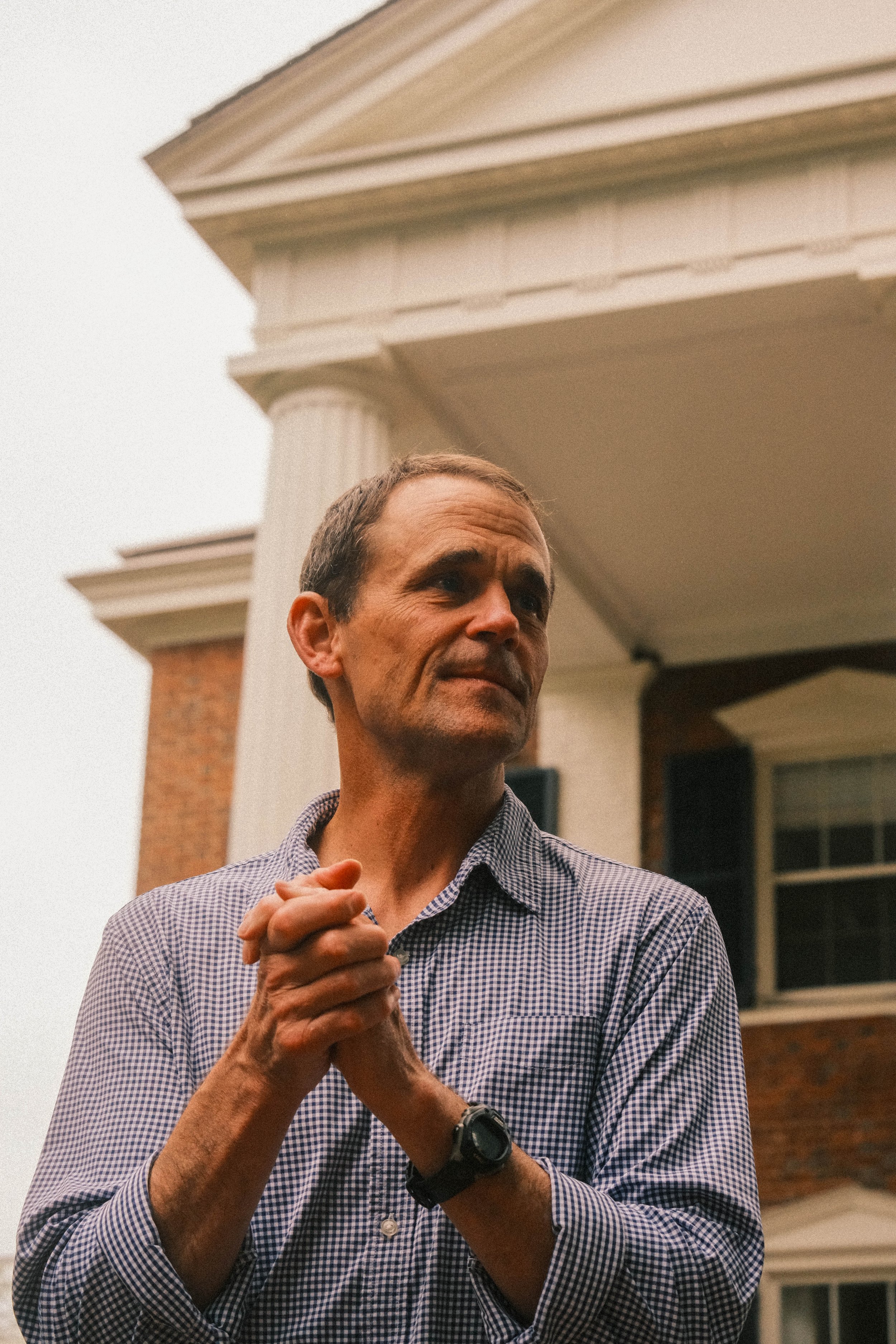Jim Ryan speaking to a crowd after his resignation.