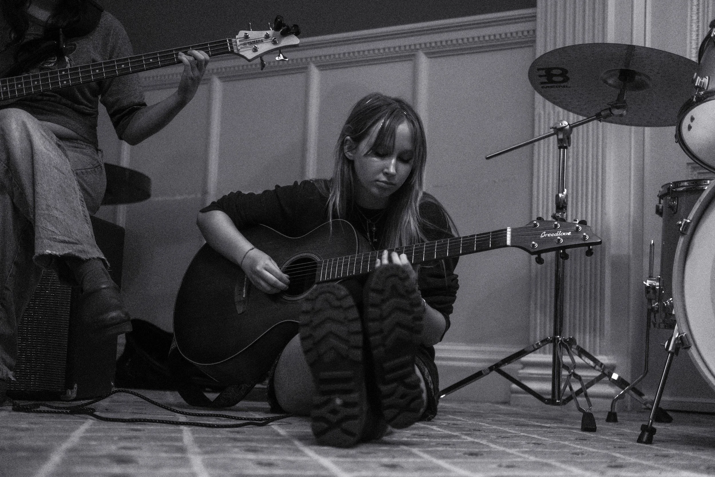 Musician at a Vassar Student Music jam.