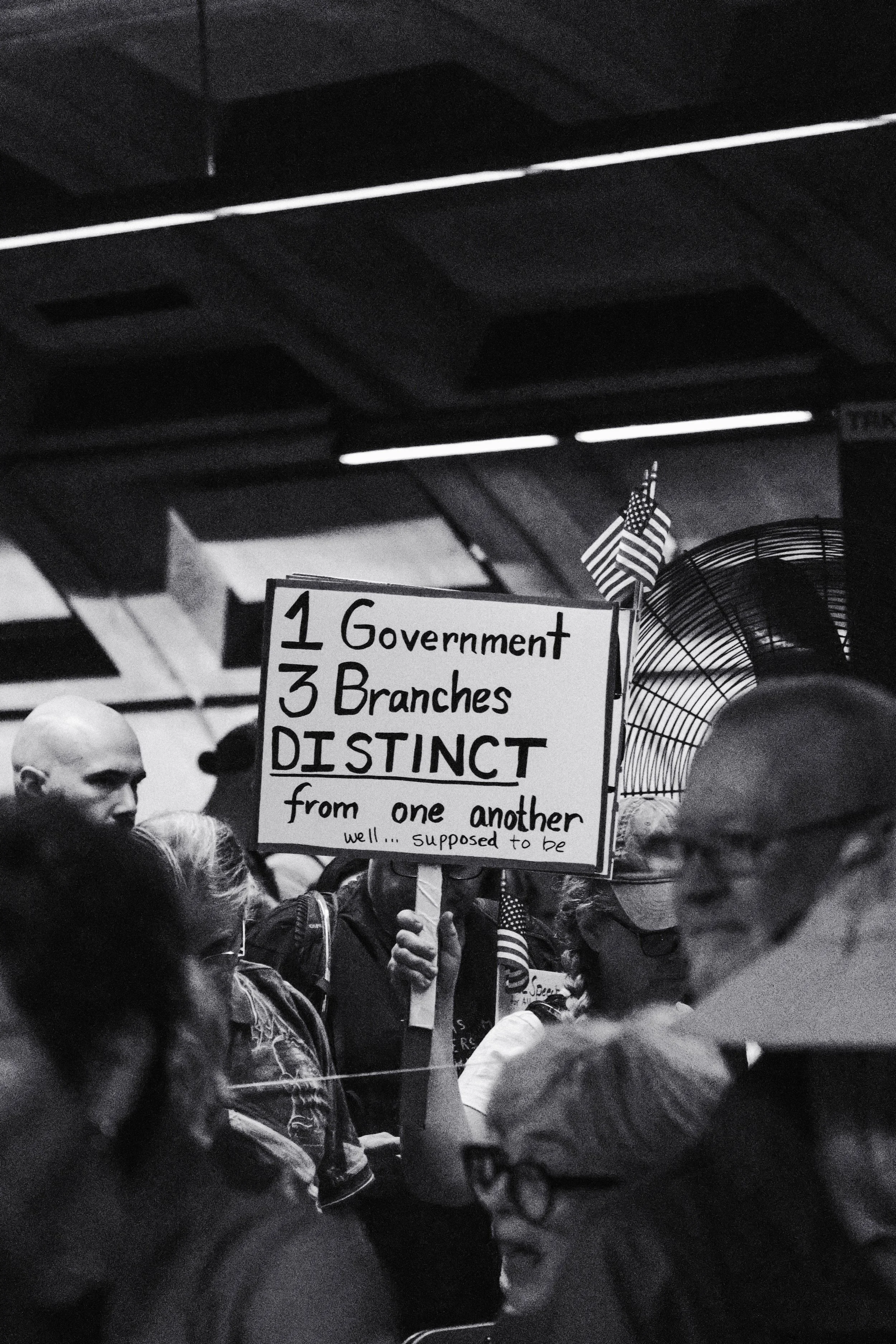 Protester in the subway.
