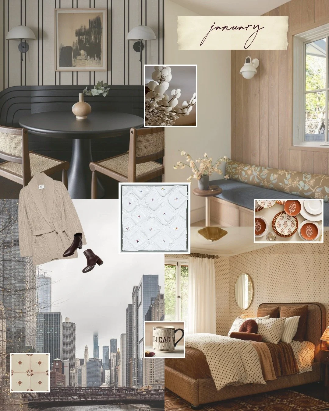 January 2026 Mood | Getting organized without going overboard. Setting intentions that actually fit real life. Letting things come together without forcing them. A little structure, a little flexibility, plenty of grace 

(All images via Pinterest)⁠
