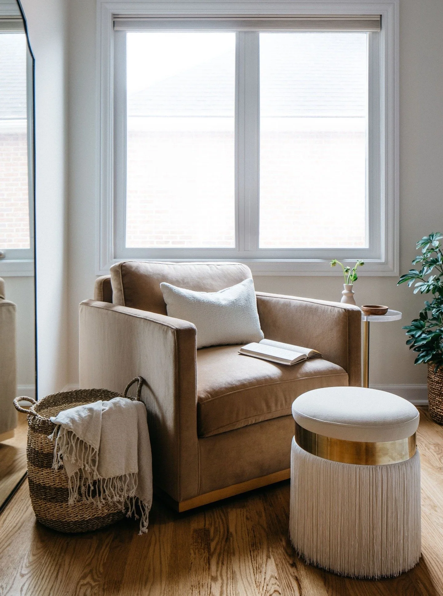 Sometimes your space doesn't actually need a full reno. 
You might just need a paint color that works, furniture that fits the room, and layers that feel intentional instead of random.
And voil&agrave;, you have a whole new room. 

Swipe to see where