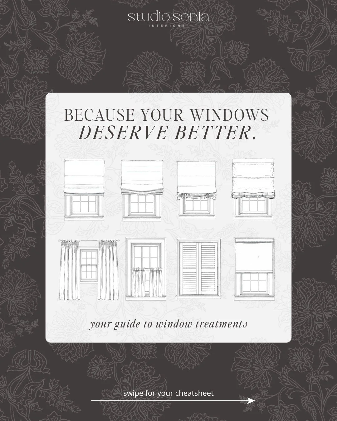 If you still have the blinds that came with your home... no judgment. But also, it's time for a major upgrade. 😅⁠
⁠
Windows do more for a room than most people realize. Here's everything you need to know to get them right. Swipe through for your che