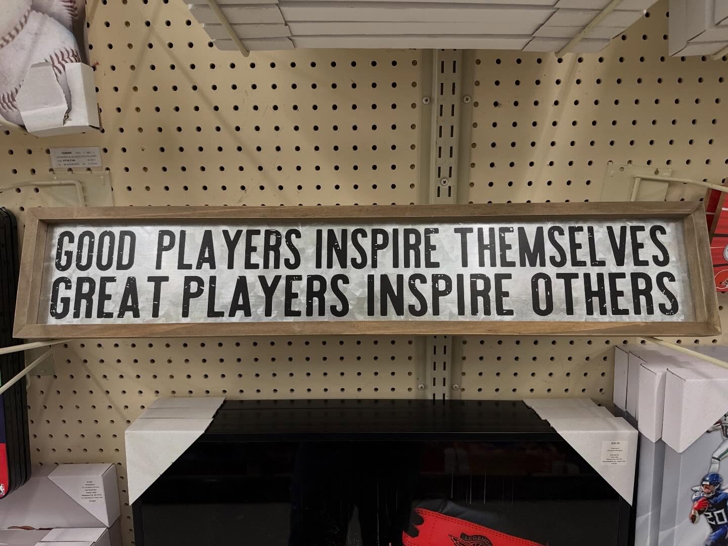 A good friend just sent this to me:

&ldquo;Good players inspired themselves, great players inspire others&rdquo;
I have so much to say

I am sure all of us have people around us who only show up when there is something in it for themselves.

They li