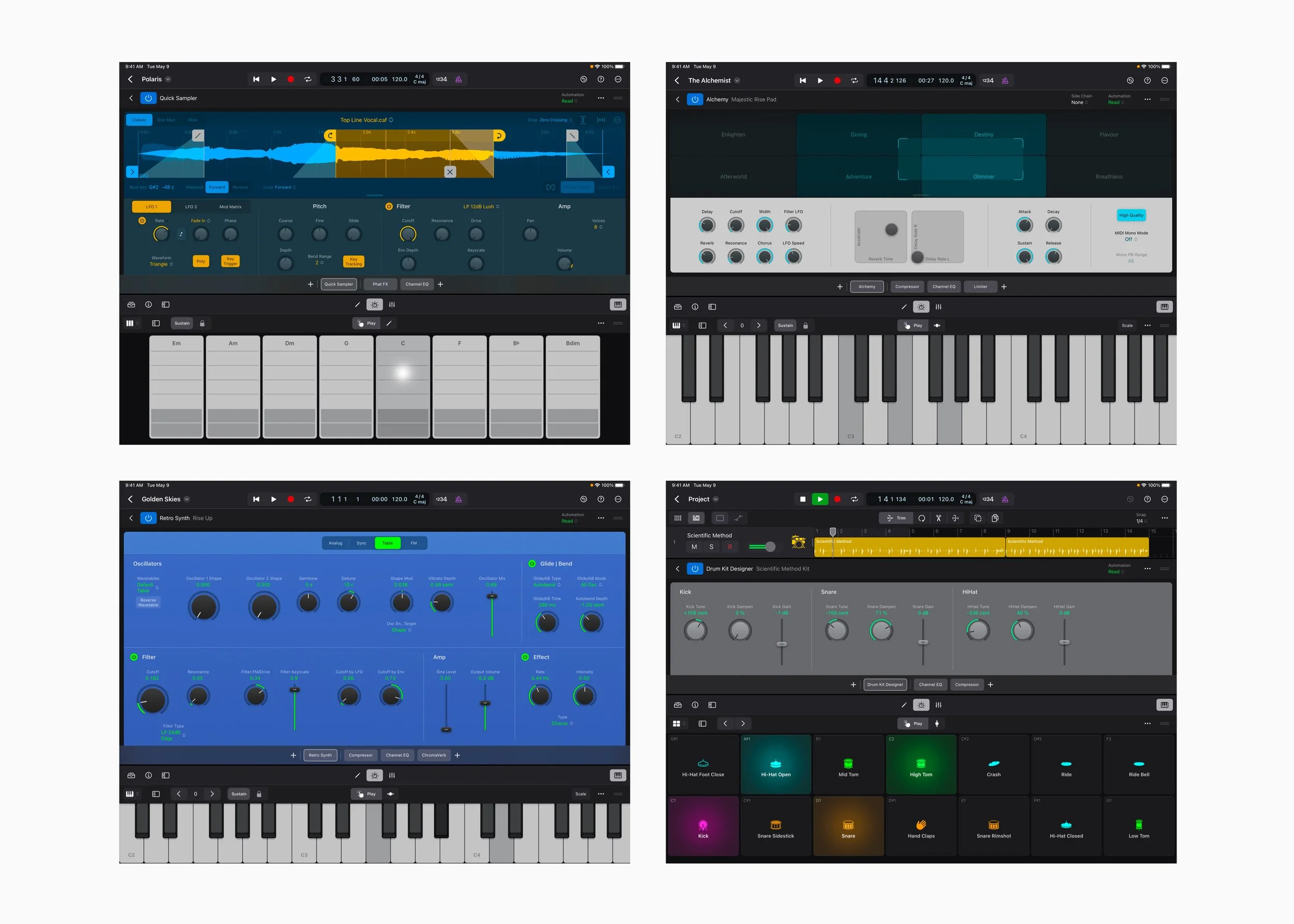 Apple iPad Logic Pro software instruments