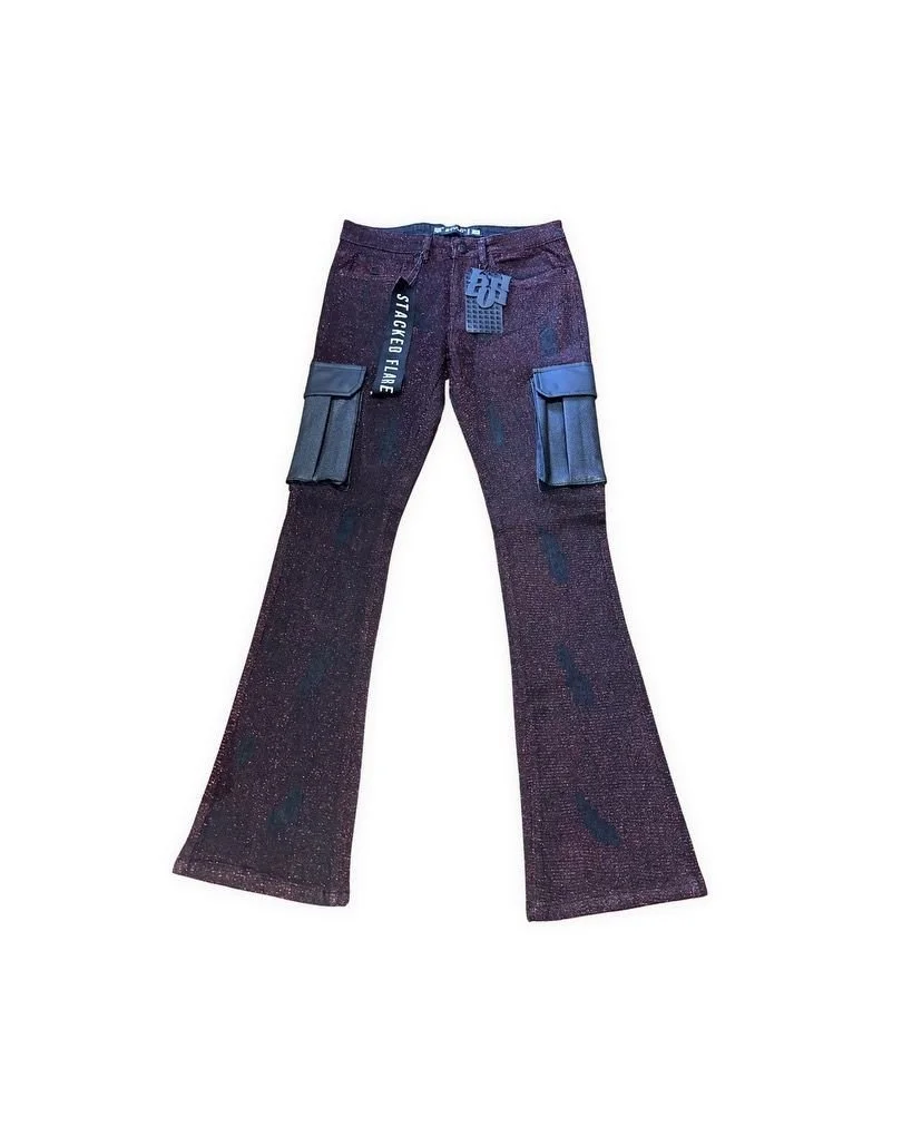 Jean en Denim Rouge de Luxe à Flare