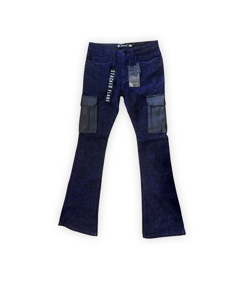 Jeans en Jean Bleu à évasement