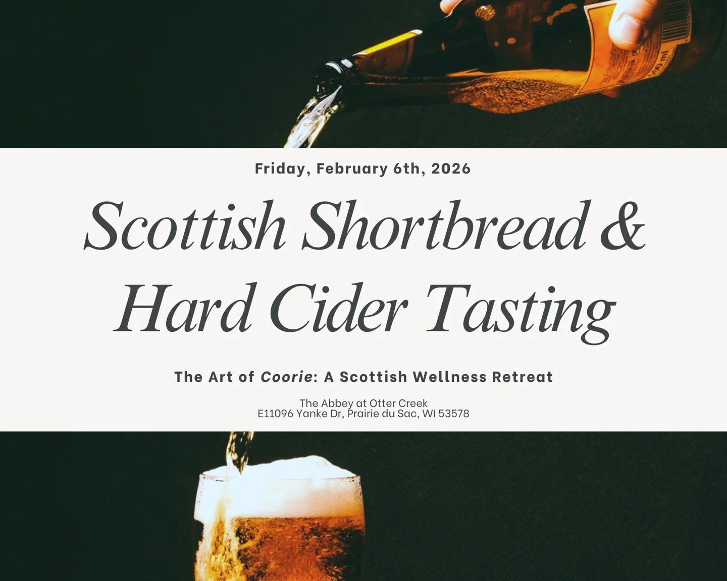 🍪 Let&rsquo;s kick off this Scottish Wellness Retreat with a little sauna and cold plunge, followed by a uniquely Scottish tasting!

🍎 Sip some hard cider paired with a buttery shortbread cookie while you get to know a new friend at our upcoming re