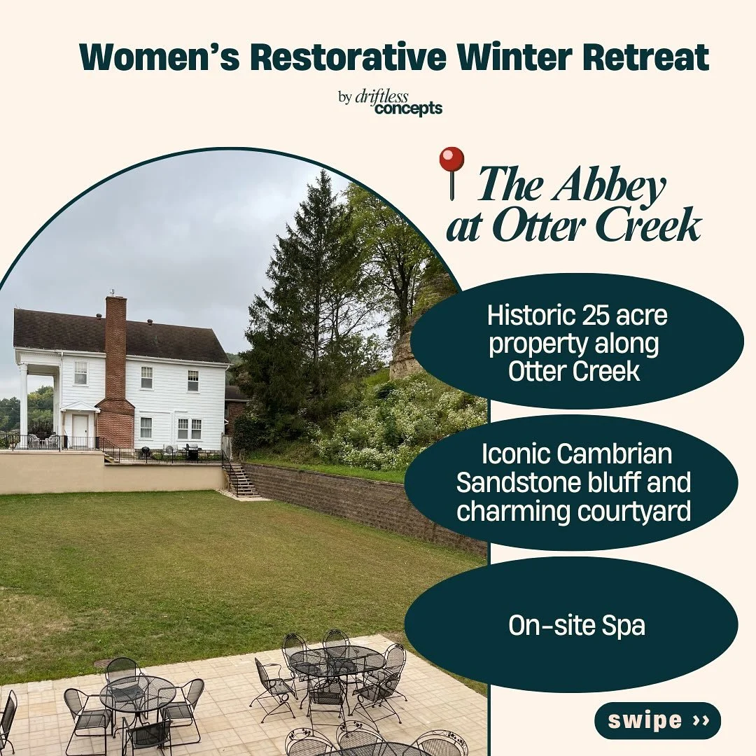 🤩 Bring a friend or spend the weekend making new connections at this annual Women&rsquo;s Restorative Winter Retreat! #womensrestorativewinterretreat #driftlessconcepts #SaukPrairie #WomensRetreat #DriftlessRegion #Wisconsin