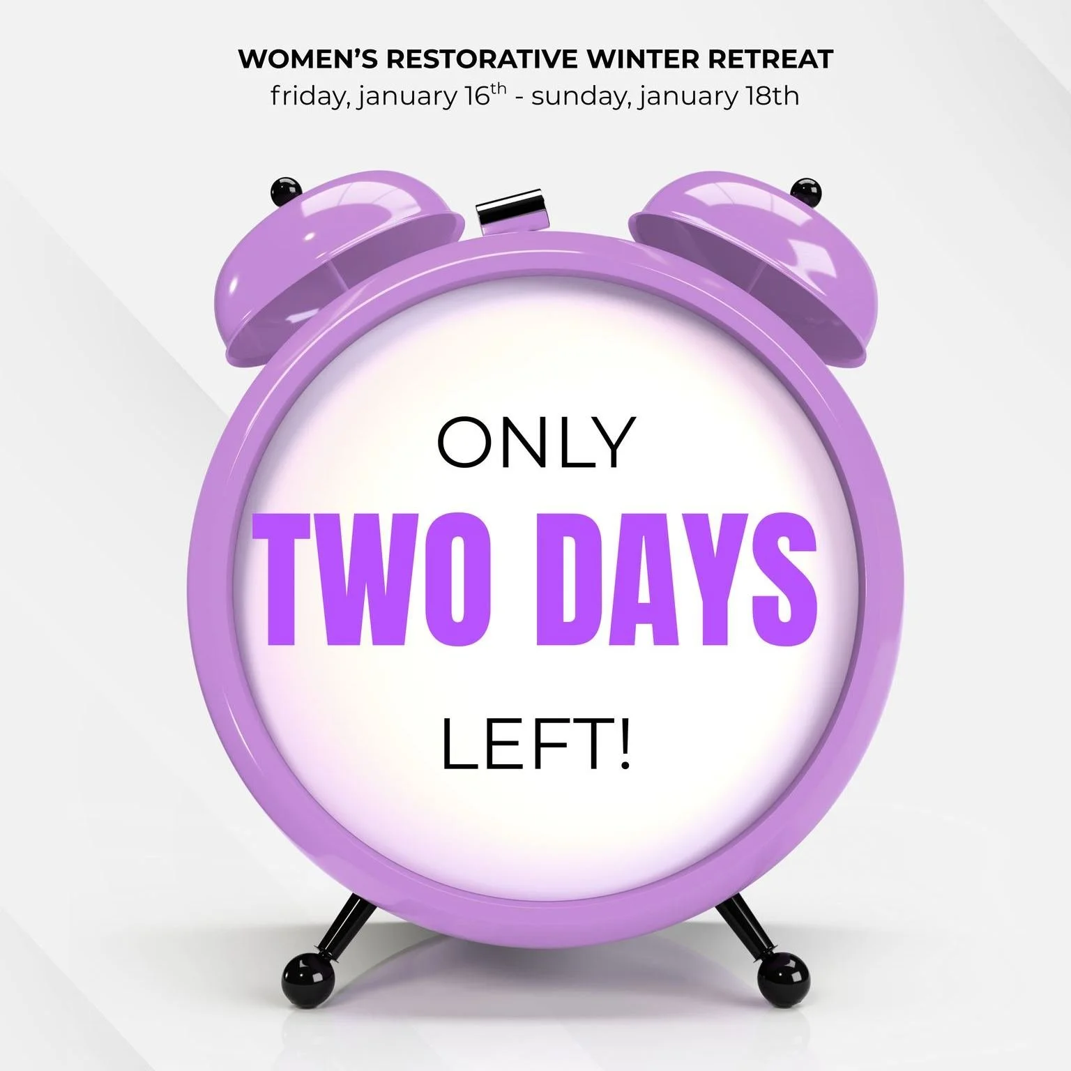 ✨ Only a Few Spots Left &mdash; Don&rsquo;t Miss Out! ✨

There are only 2 days left to register for the Women&rsquo;s Restorative Winter Retreat &mdash; and a handful of rooms remain!

This is your chance to claim a fully immersive, all-inclusive wee