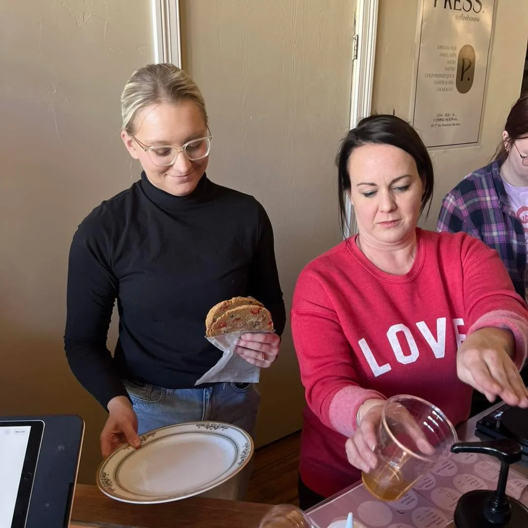 ☕️ We visited our hostess with the mostest, Angie Krayer, as she was serving up drinks all morning at the soft opening of Press in downtown Baraboo!