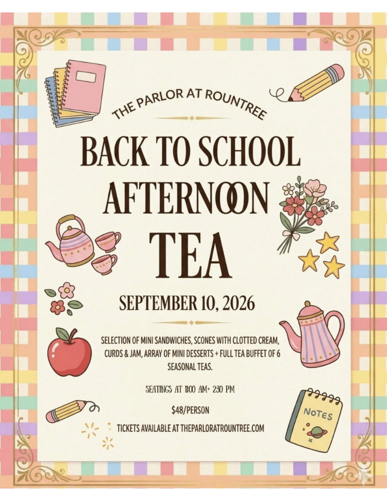 September Afternoon Tea - Back to School