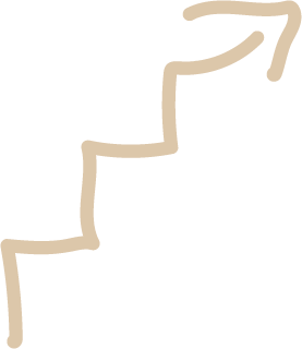 Trekantet form med tunge, lys beige farge på sort bakgrunn.