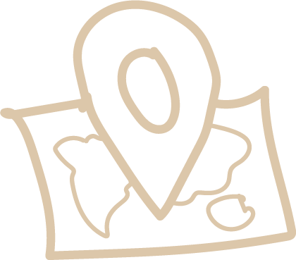 En enkel tegning av en kartdiagnose med en mappe og en pin.