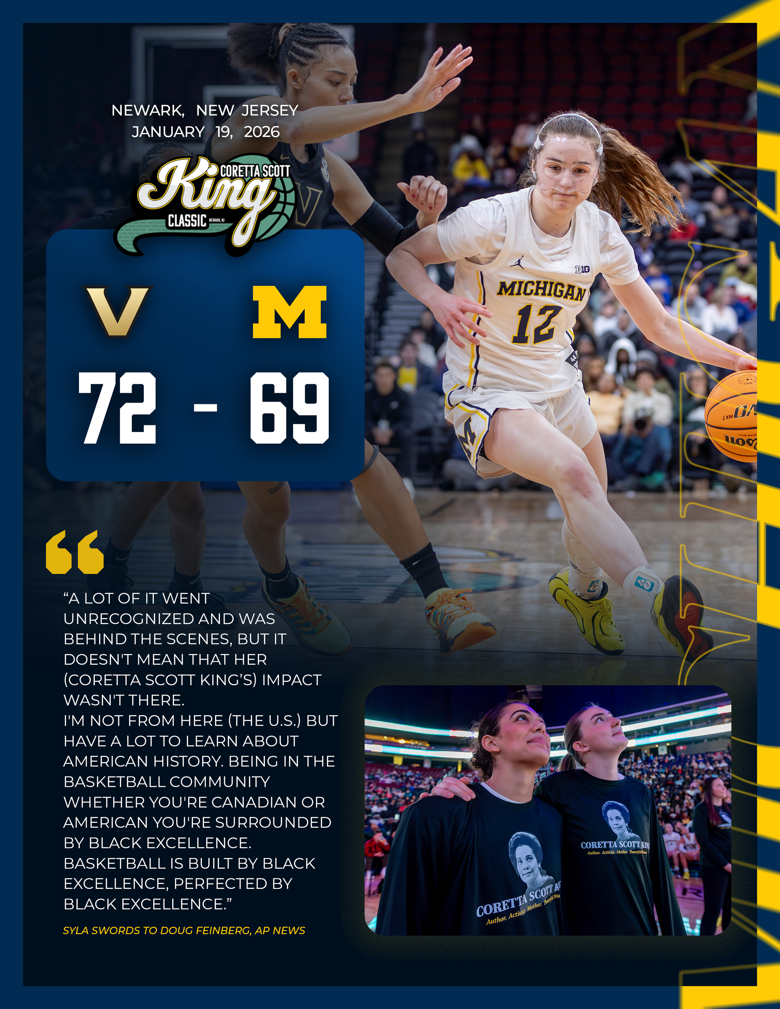 Postgame MLK day print-out graphic to be sent to recruits