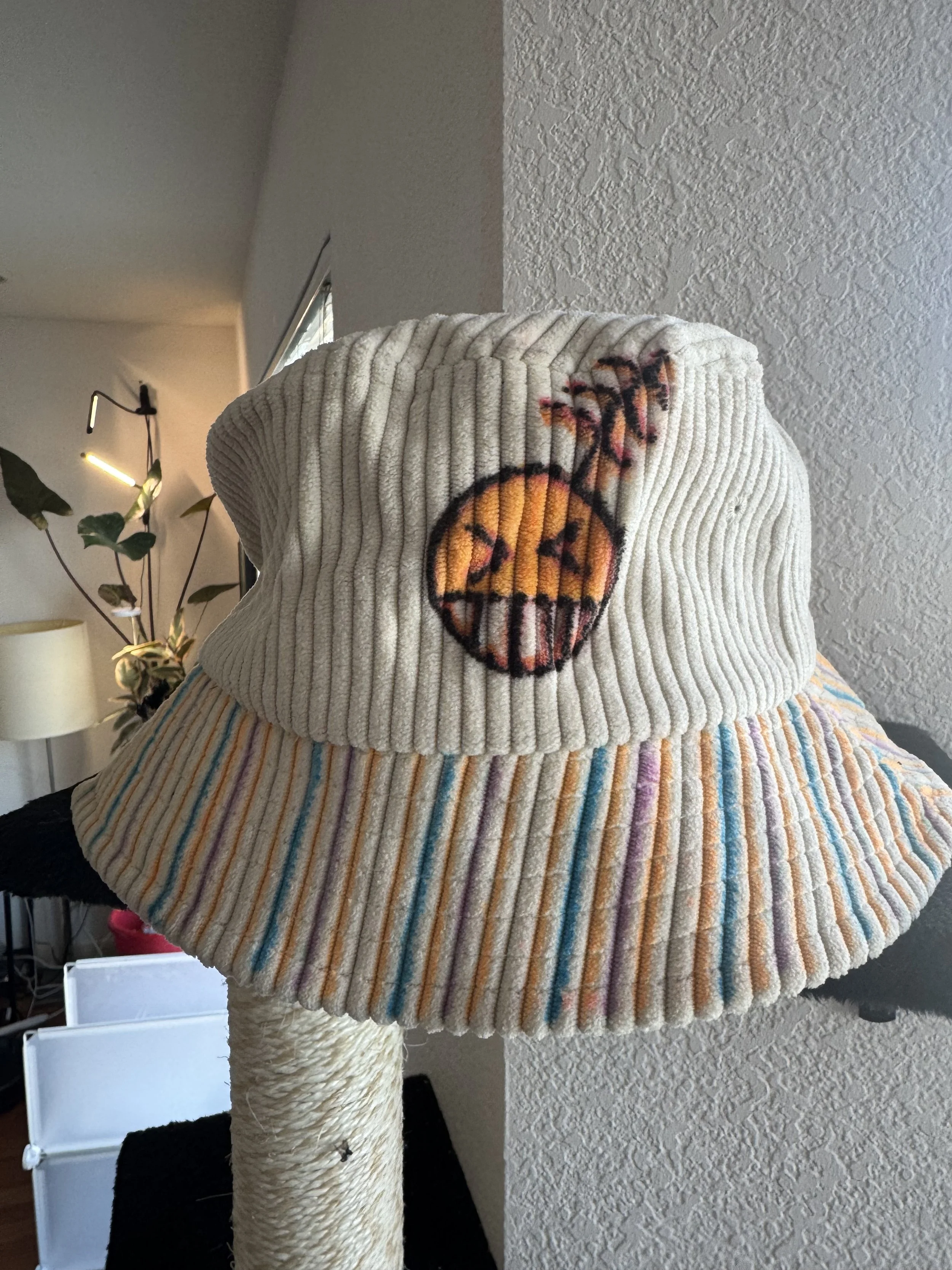 Hand Painted Corduroy Cotton Bucket Hat
