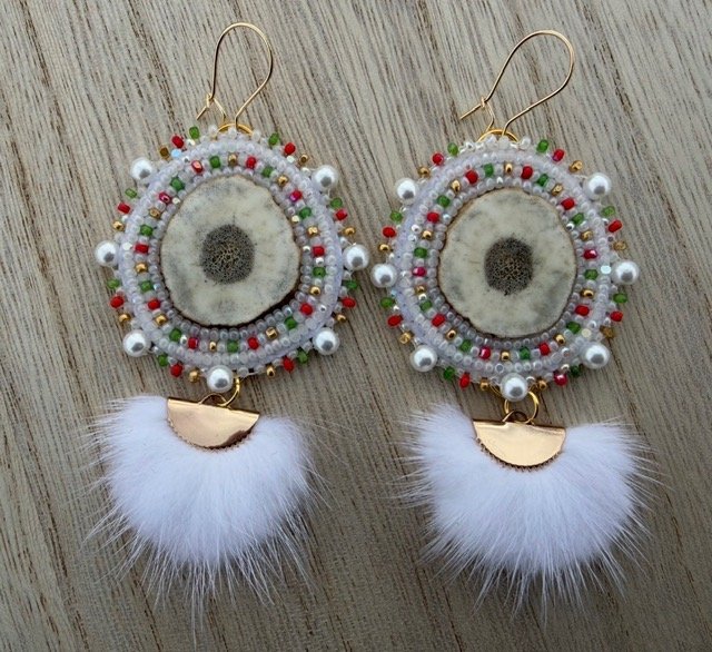 Christmas Beaded Antler Earrings