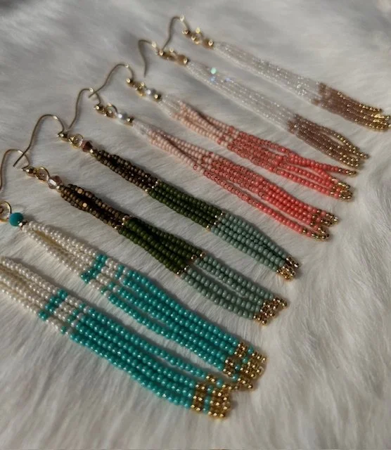 Beaded Fringe Earrings
