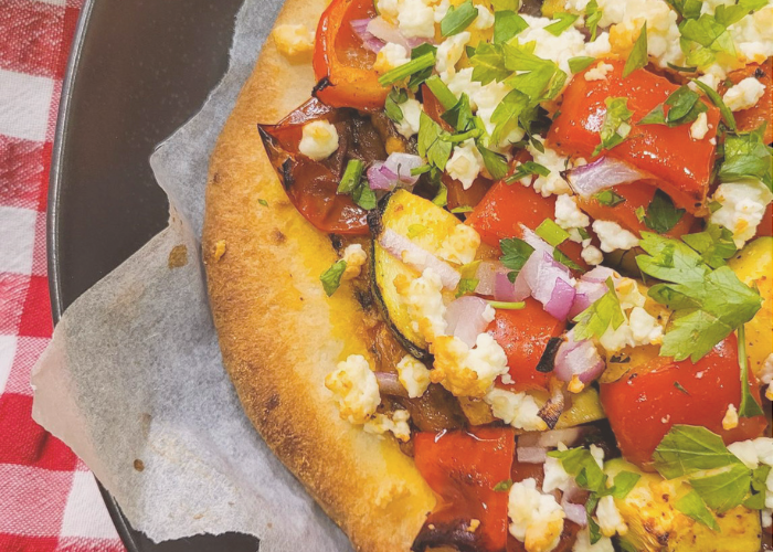 Mini Pizzas aux légumes grillés et feta