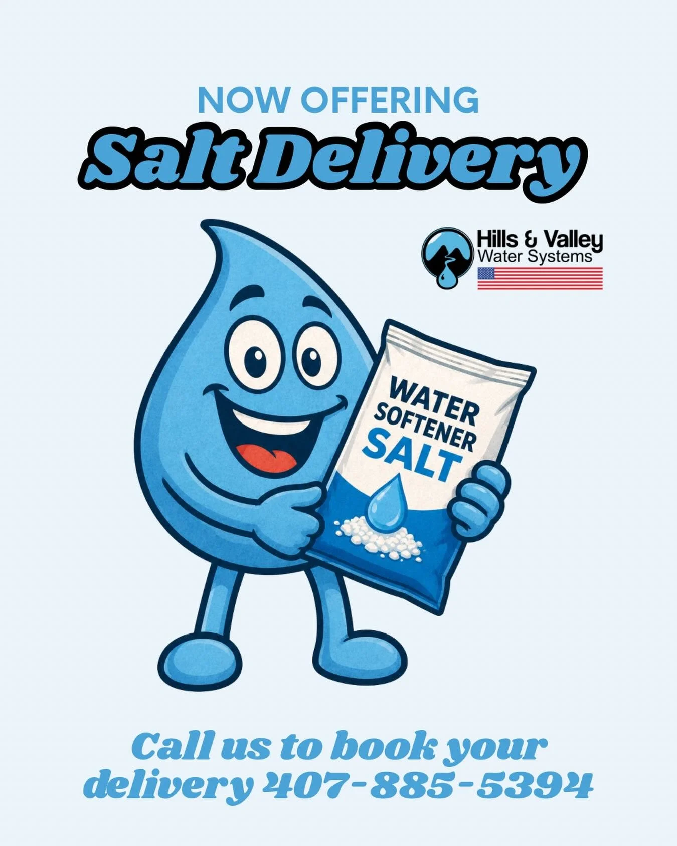 #Orlando and surrounding areas, book your salt delivery now with Hills &amp; Valley Water Systems! 💧 📞: 407-885-5394
📧: info@hillsandvalleywater.com