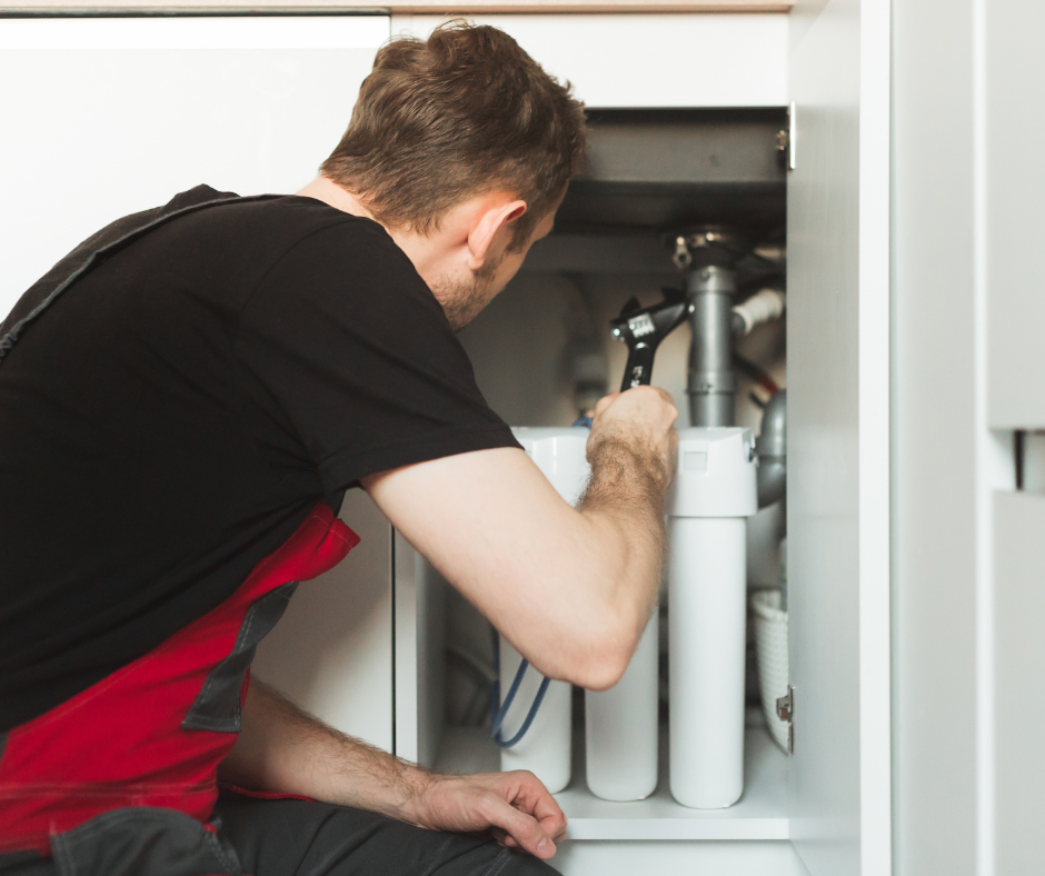 water treatment installer, installing a drinking water system
