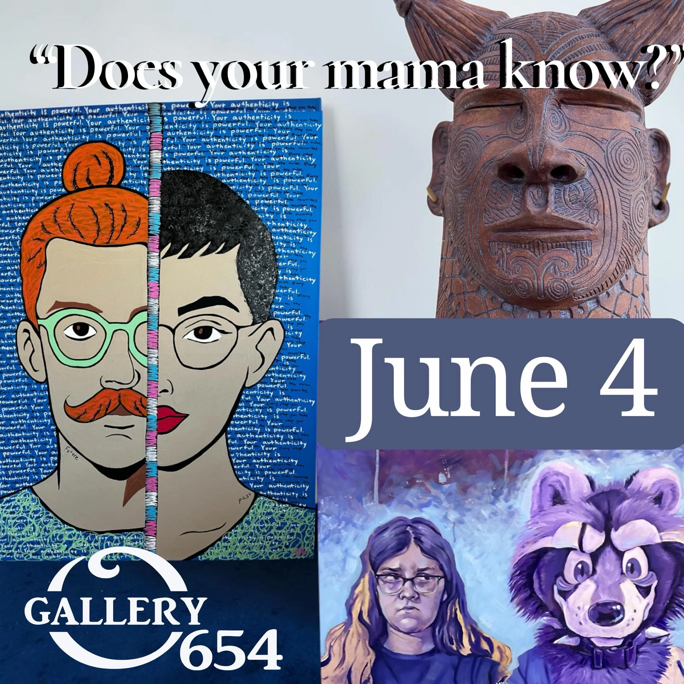 Join us for Art Walk along Gallery Row as we kick off Fresno Pride month with our Gay Artists &amp; Allies group show:
&ldquo;Does you mama know?&rdquo;
Thursday June 4th at Gallery 654 in downtown Fresno. 
Over 20+ Artists 
5:00- 8:00
Artists shown-