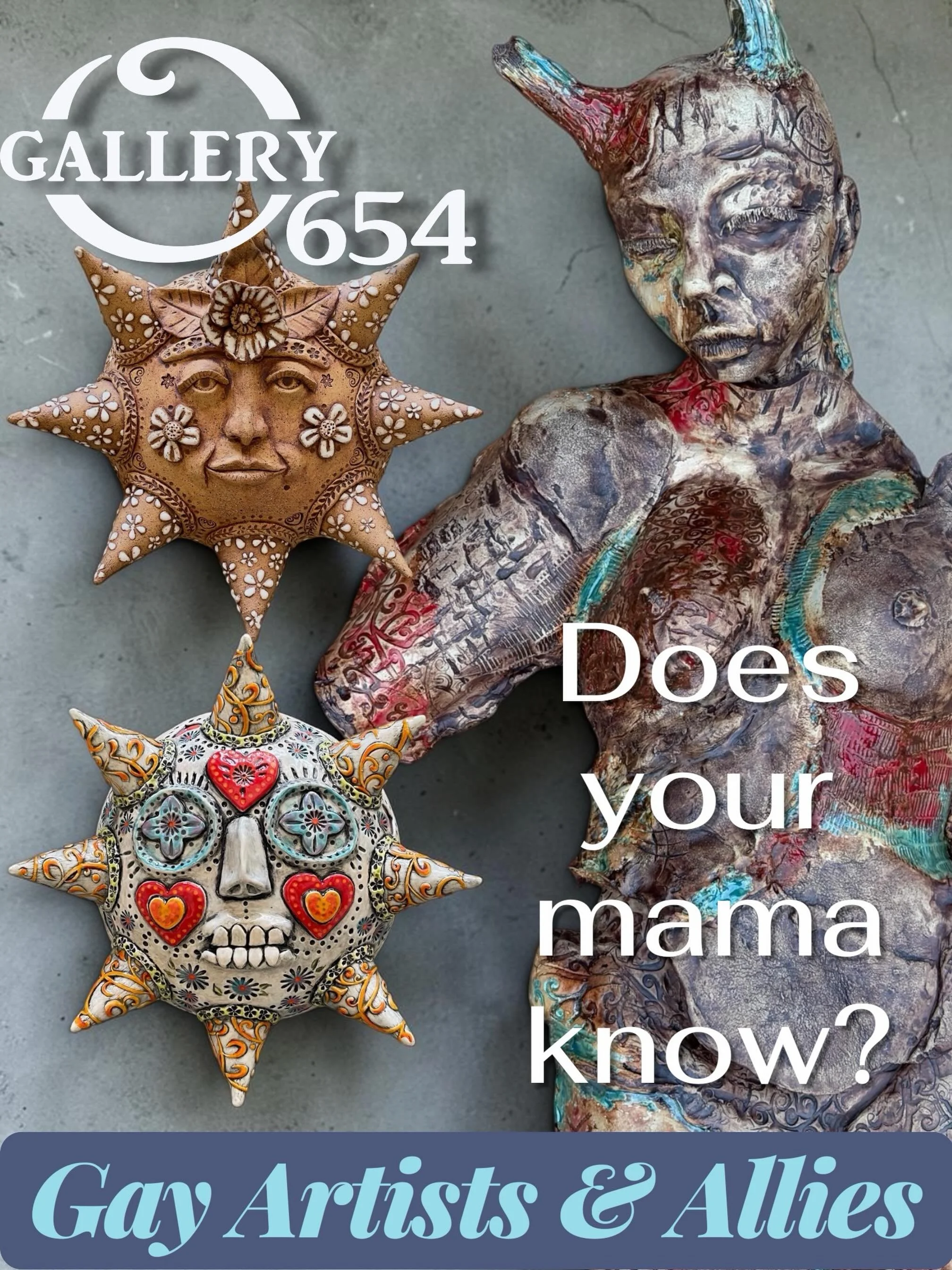 Join us, Thursday June 4th as we kick off Pride Month at Gallery 654 for 
&ldquo;Does your mama know?&rdquo; 
Gay Artists &amp; Allies Group Show. 
Grab a friend for a stroll along Gallery Row featuring 5+ Galleries &amp; Studios on Van Ness and Mono