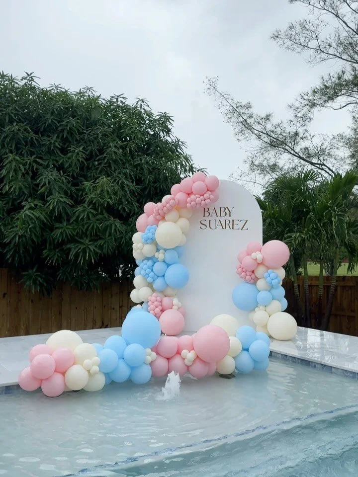 ✨ Celebrating Baby Suarez in the sweetest way ✨ Loved bringing this pastel dream to life right by the pool 💕🎈 #BabyShowerMagic #WonderhausEvents