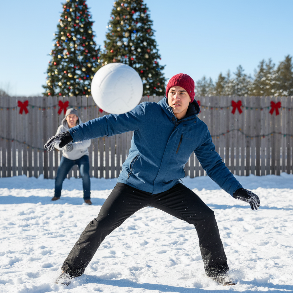 SNOWBALL DODGE BALL: Avoid big 'snowballs' being thrown at you. Last person left gets a prize!