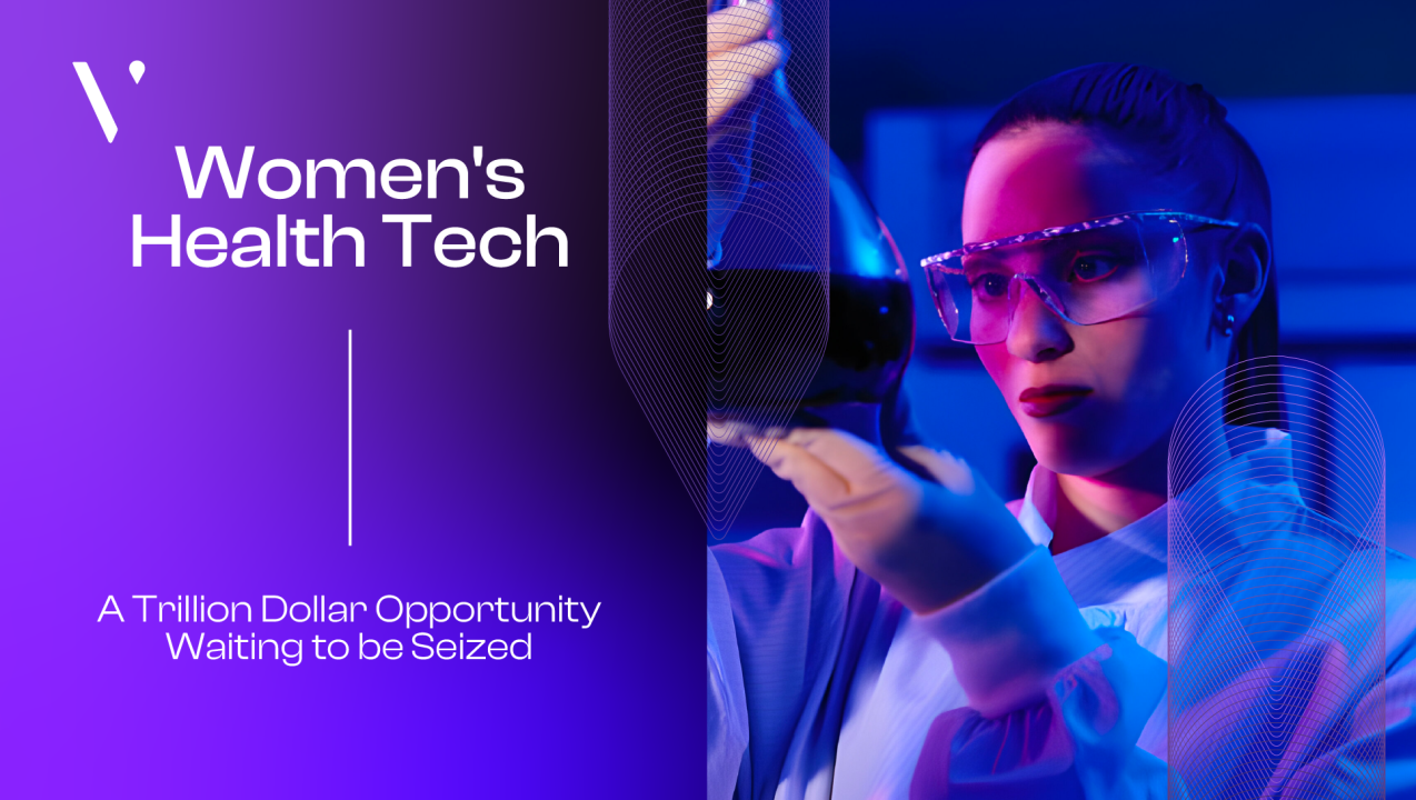 A woman in a lab coat and safety glasses conducts an experiment with a test tube filled with a dark liquid in a high-tech laboratory. The background is illuminated with blue and purple lighting, emphasizing the scientific setting.