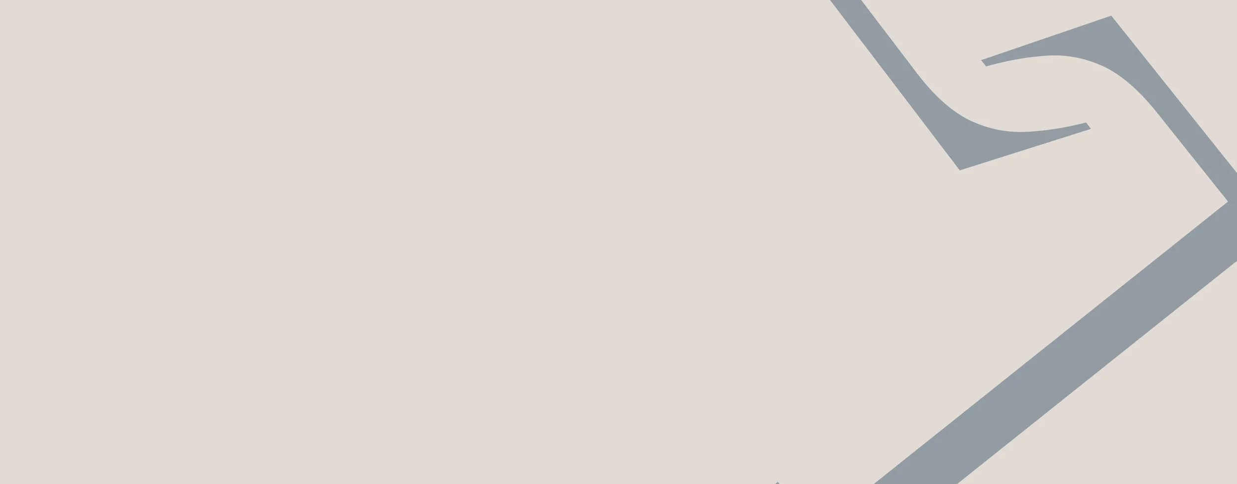 Abstract graphic with light gray background, featuring dark gray geometric shapes resembling folded papers or pages in the top right and bottom right corners.